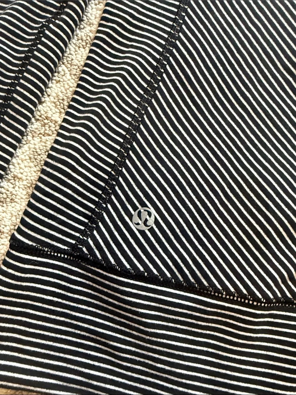 lululemon athletica Black and White Striped Long-Sleeve Tee